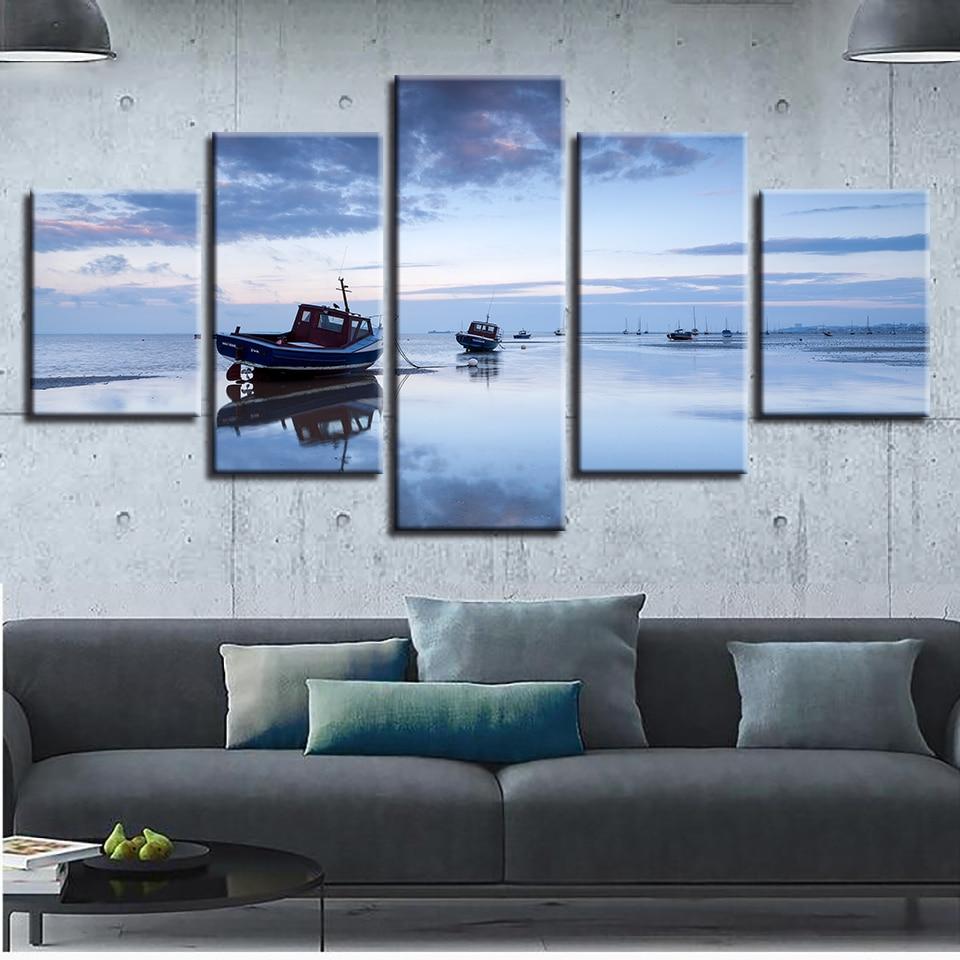 Ship Sea Water - Space 5 Panel Canvas Art Wall Decor Ship Sea Water - Space 5 Panel Canvas Art Wall Decor