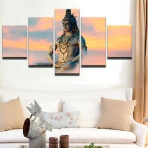 Shiva Sky - Religion 5 Panel Canvas Art Wall Decor