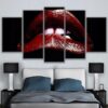 Show Lips - Abstract 5 Panel Canvas Art Wall Decor