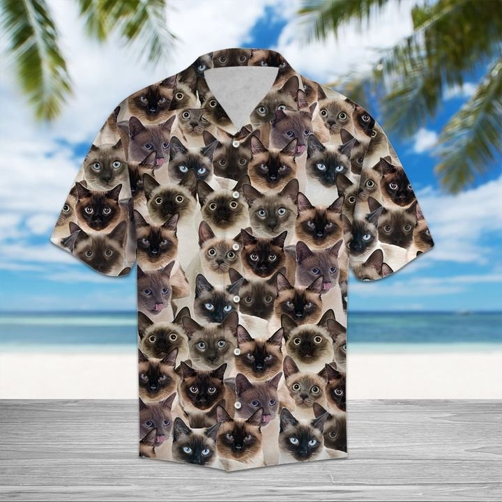 Siamese Hawaiian Shirt Summer Button Up Siamese Hawaiian Shirt Summer Button Up