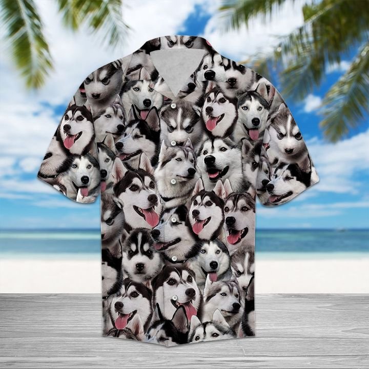 Siberian Husky Hawaiian Shirt Summer Button Up Siberian Husky Hawaiian Shirt Summer Button Up