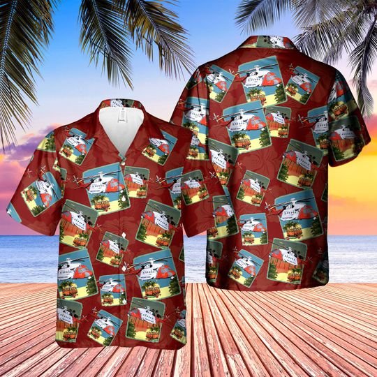 Sikorsky S-92 Hm Coastguard Hawaiian Shirt Sikorsky S-92 Hm Coastguard Hawaiian Shirt