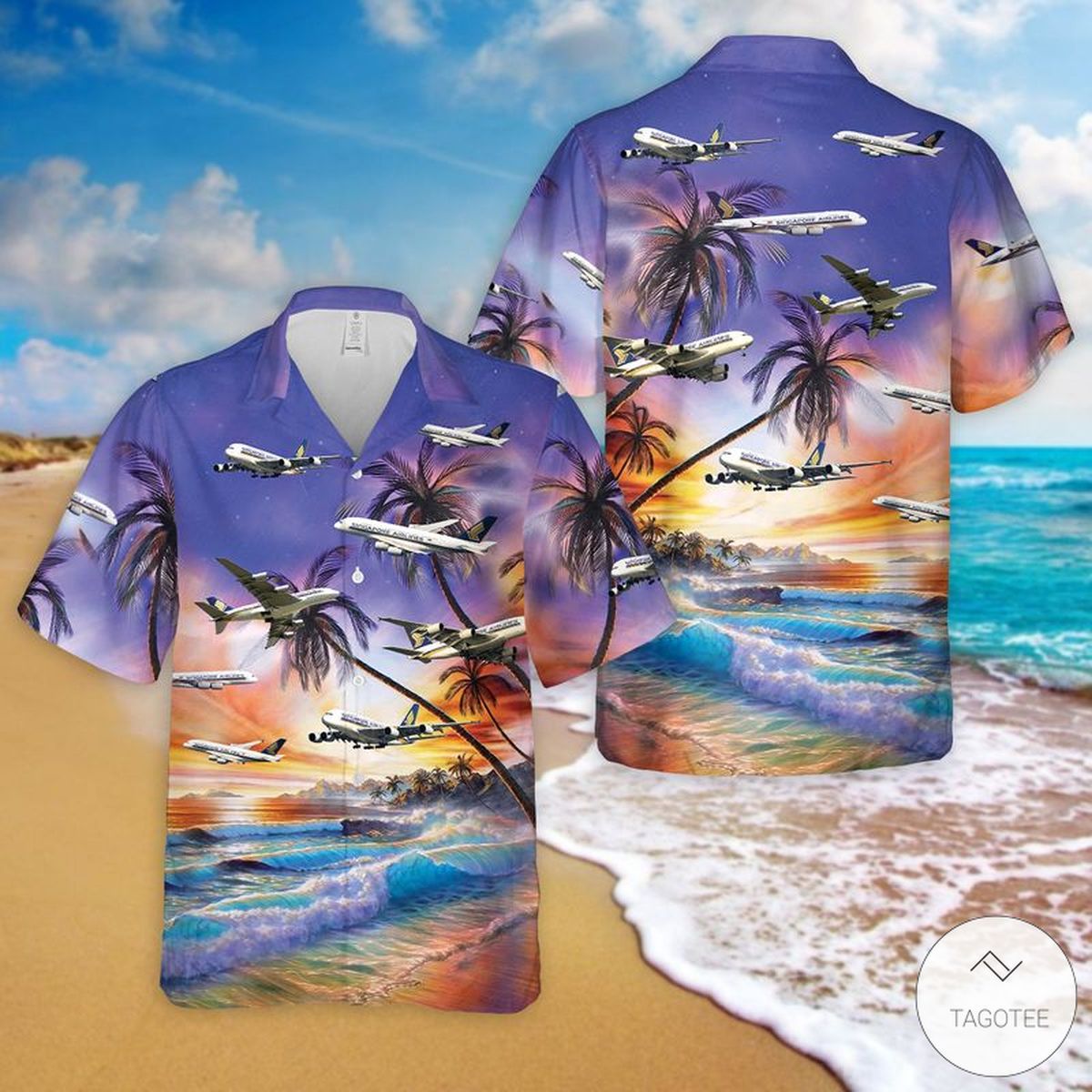 Singapore Airlines Airbus A350 Hawaiian Shirt Singapore Airlines Airbus A350 Hawaiian Shirt