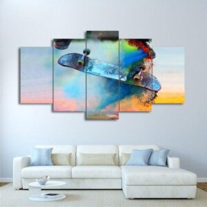 Skateboard 3 - Sport 5 Panel Canvas Art Wall Decor