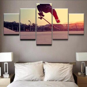 Skateboarder 8 - Sport 5 Panel Canvas Art Wall Decor