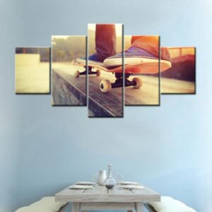 Skateboarding Trick - Sport 5 Panel Canvas Art Wall Decor