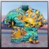 Skeleton Surfing Hawaiian Shirt