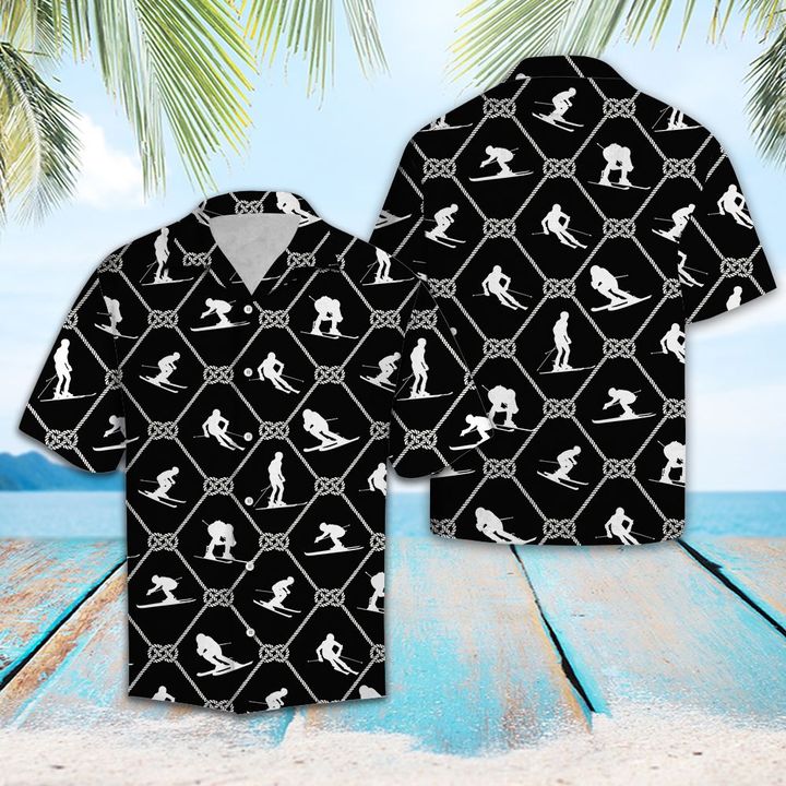 Skiing For Vacation Hawaiian Shirt Summer Button Up Skiing For Vacation Hawaiian Shirt Summer Button Up