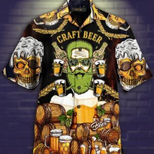 Skull Barley Craft Beer Hawaiian Shirt