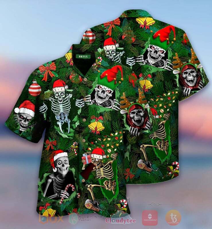 Skull Christmas Tree Hawaiian Shirt Skull Christmas Tree Hawaiian Shirt