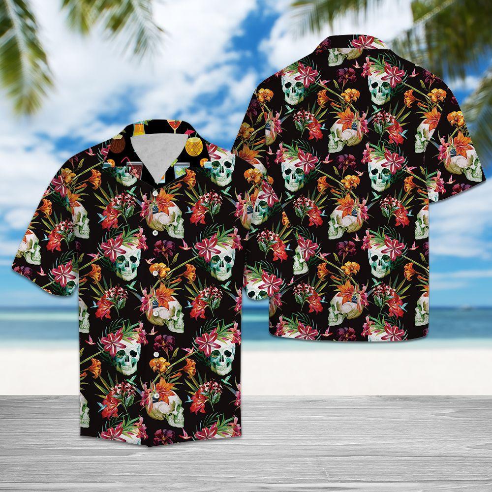 Skull Hawaiian Shirt Summer Button Up Skull Hawaiian Shirt Summer Button Up