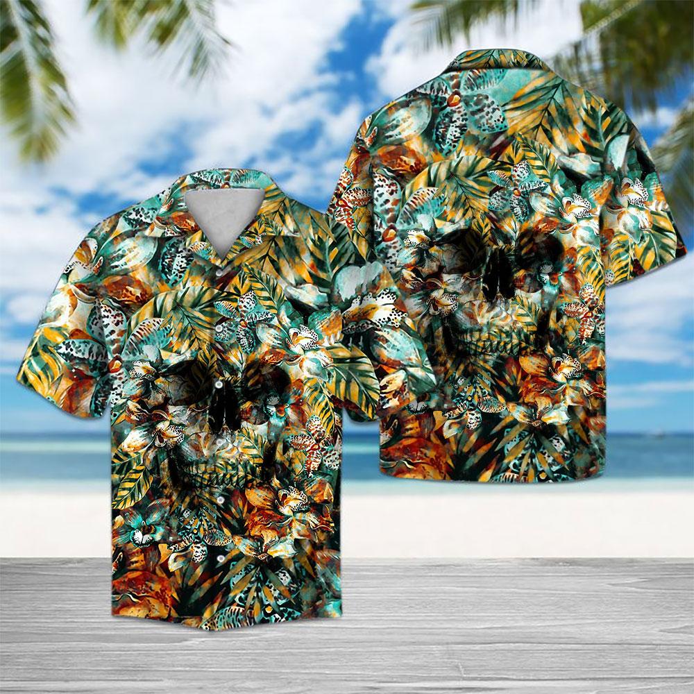 Skull Hawaiian Shirt Summer Button Up Skull Hawaiian Shirt Summer Button Up