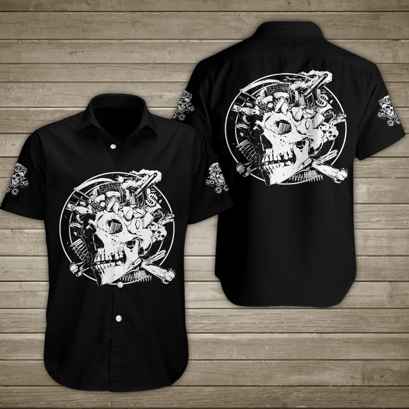 Skull Hawaiian Shirt Summer Button Up Skull Hawaiian Shirt Summer Button Up