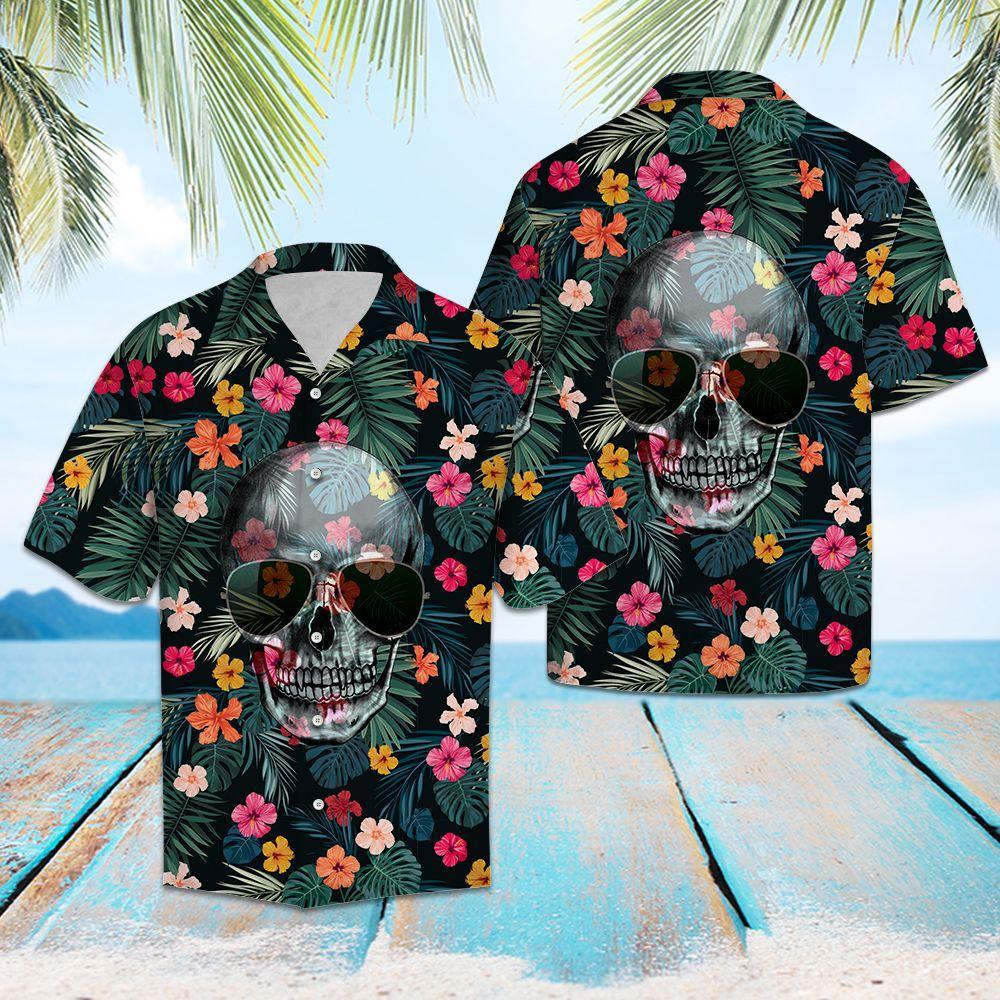 Skull Hawaiian Shirt Summer Button Up Skull Hawaiian Shirt Summer Button Up