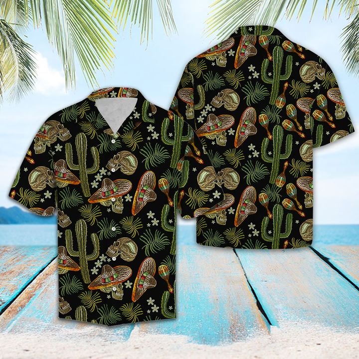 Skull Love Cactus Hawaiian Shirt Summer Button Up Skull Love Cactus Hawaiian Shirt Summer Button Up