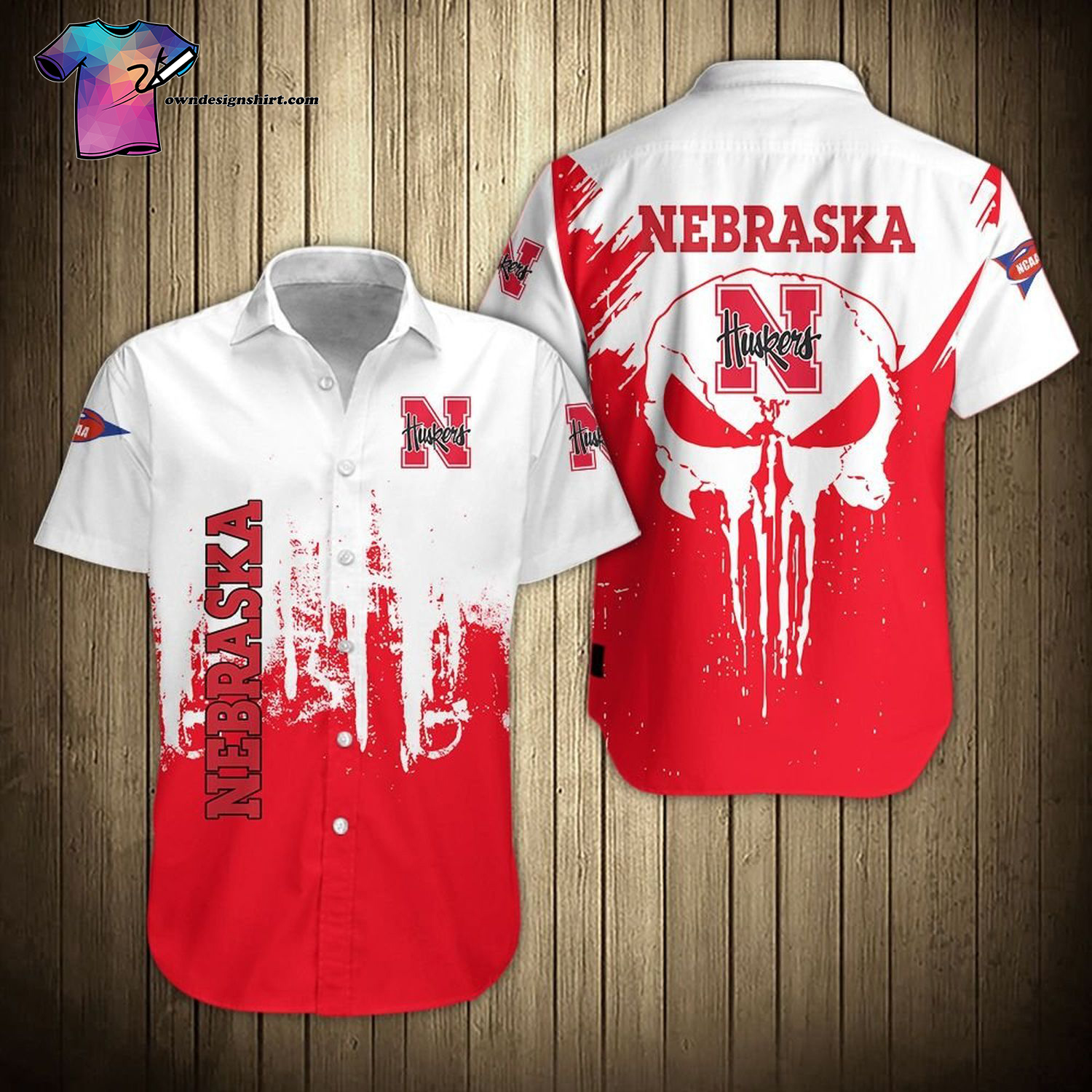 Skull Nebraska Cornhuskers Full Printing Hawaiian Shirt Skull Nebraska Cornhuskers Full Printing Hawaiian Shirt