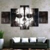 Skull Punisher Style - Abstract 5 Panel Canvas Art Wall Decor
