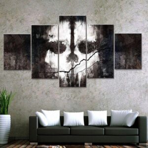 Skull Punisher Style - Abstract 5 Panel Canvas Art Wall Decor