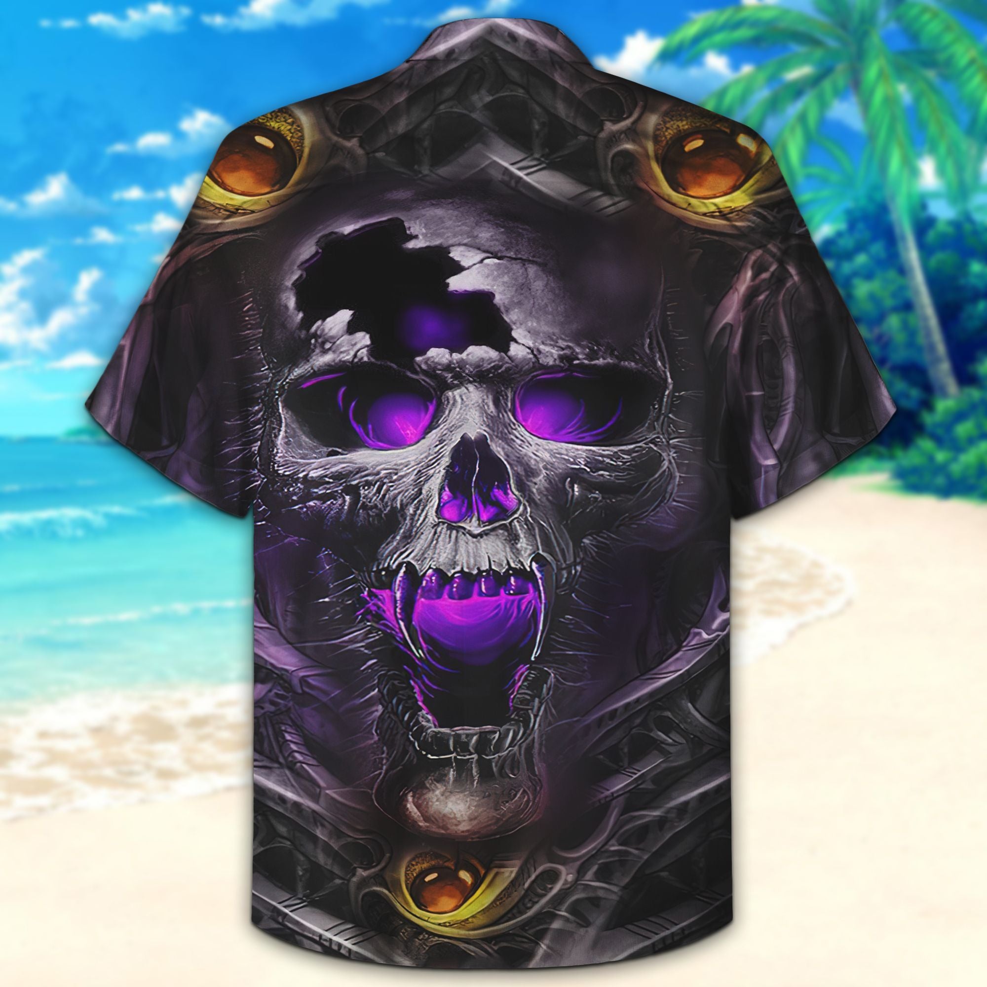 Skull Purple Hawaiian Shirt Skull Purple Hawaiian Shirt