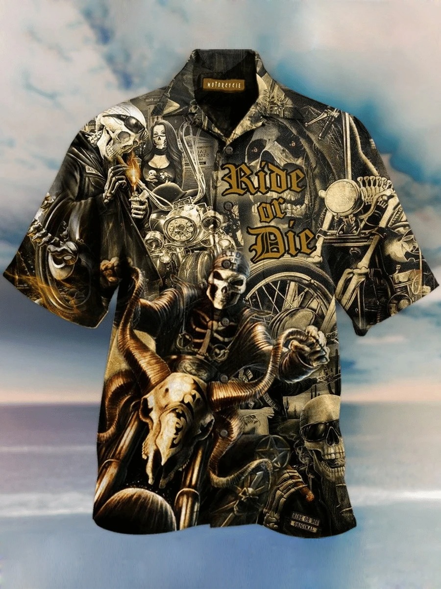 Skull Ride Of Die Hawaiian Shirt Skull Ride Of Die Hawaiian Shirt