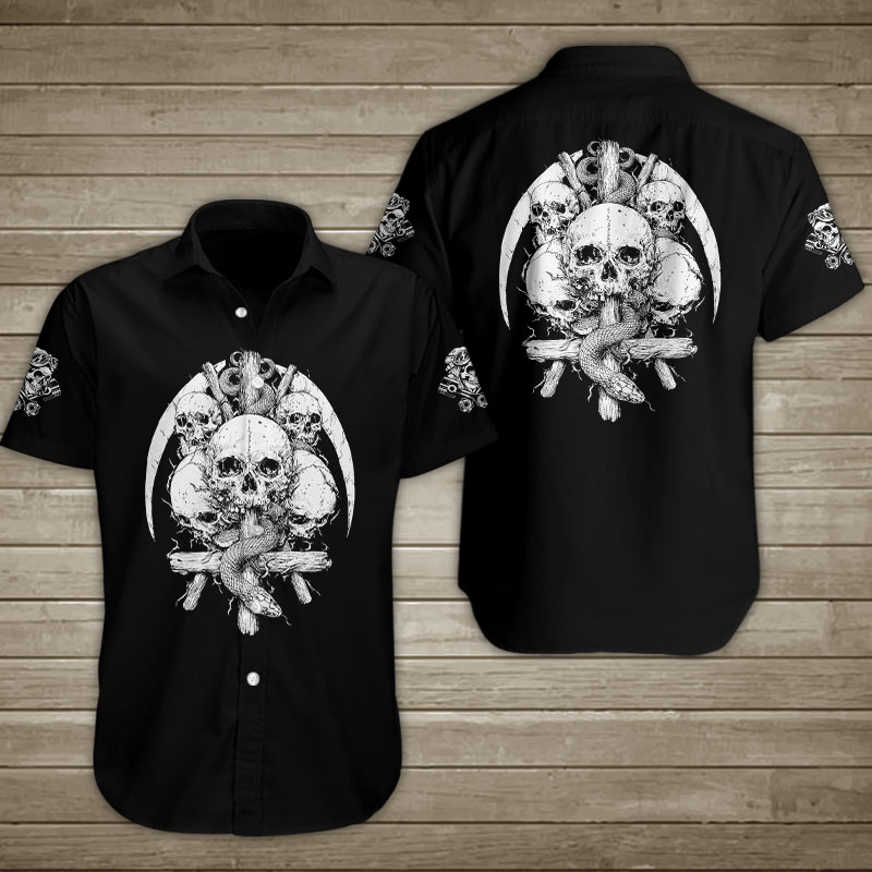 Skull Scythe Of The Death Hawaiian Shirt Summer Button Up Skull Scythe Of The Death Hawaiian Shirt Summer Button Up