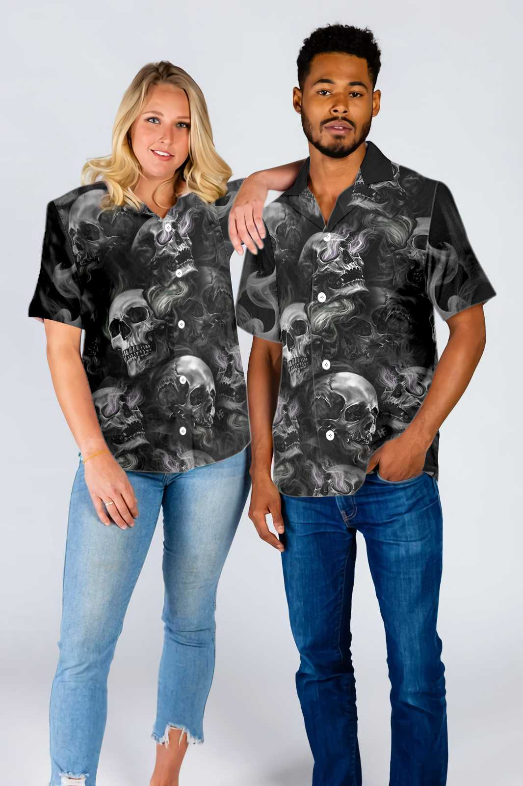 Skull Smoke Hawaiian Shirt Skull Smoke Hawaiian Shirt