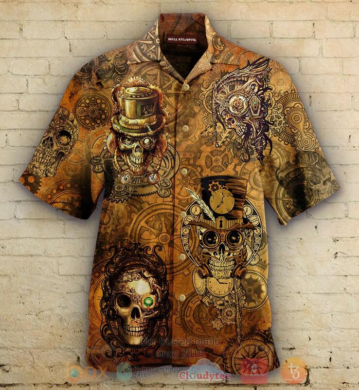 Skull Steampunk Hawaiian Shirt Skull Steampunk Hawaiian Shirt