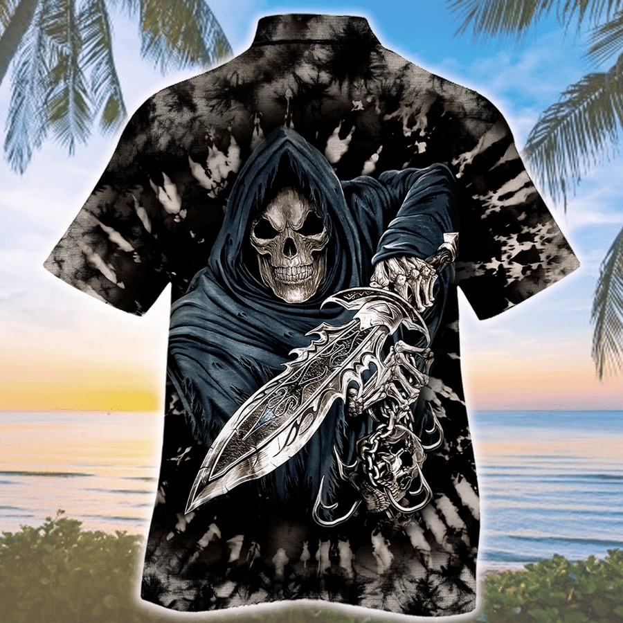 Skull Warrior Tie Dye Hawaiian Shirt Skull Warrior Tie Dye Hawaiian Shirt