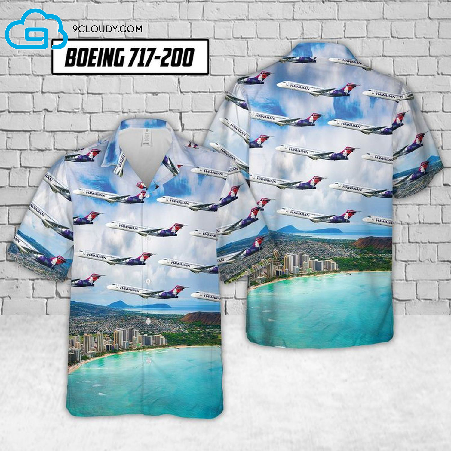 Skyline Airlines Boeing 717-200 Hawaiian Shirt Skyline Airlines Boeing 717-200 Hawaiian Shirt