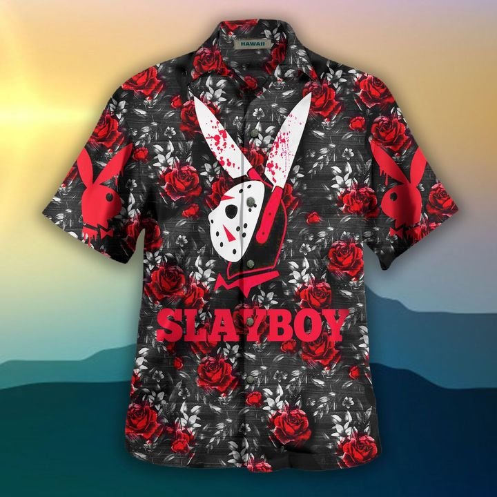 Slayboy Jason Voorhees Rabbit Rose Hawaiian Shirt Slayboy Jason Voorhees Rabbit Rose Hawaiian Shirt