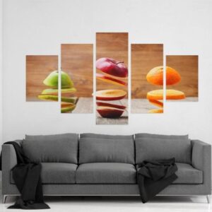 Sliced Fruit - Nature 5 Panel Canvas Art Wall Decor