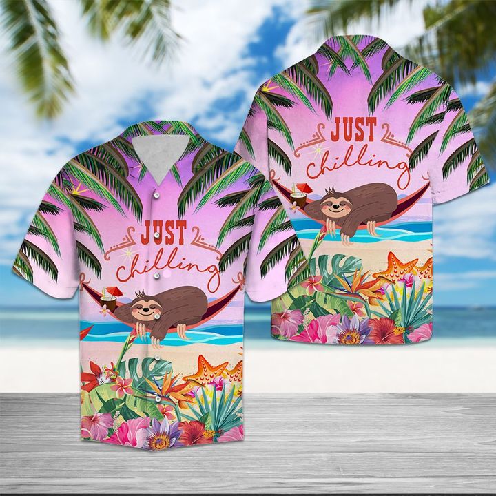 Sloth Chilling Hawaiian Shirt Summer Button Up Sloth Chilling Hawaiian Shirt Summer Button Up