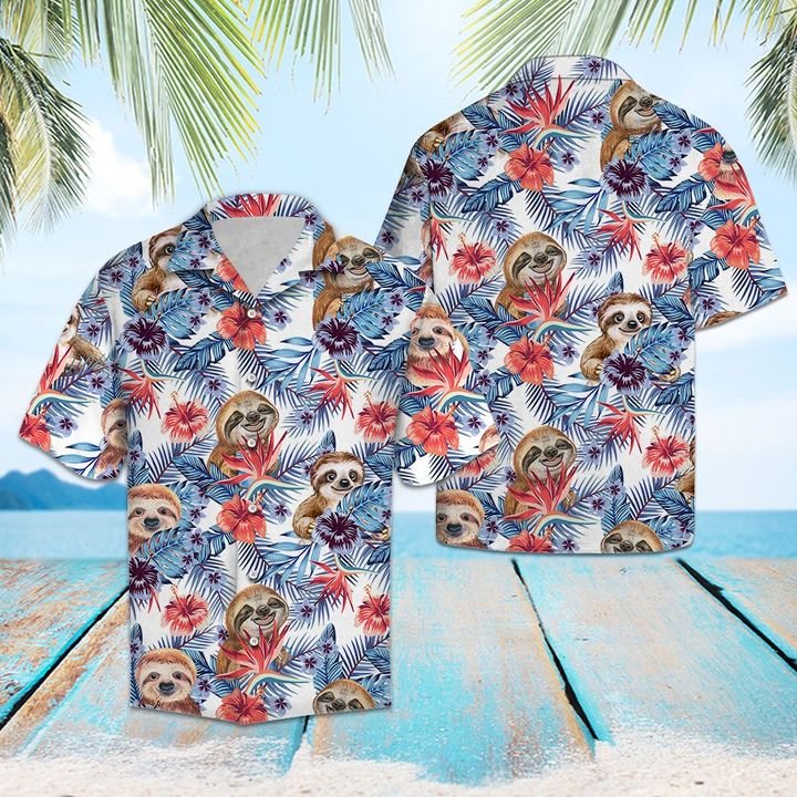 Sloth Hawaiian Shirt Summer Button Up Sloth Hawaiian Shirt Summer Button Up