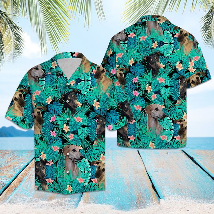 Sloughi Tropical Hawaiian Shirt Summer Button Up Sloughi Tropical Hawaiian Shirt Summer Button Up