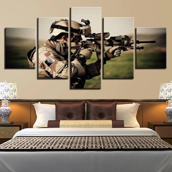 Sniper Sniper Call Of Dut - Gaming 5 Panel Canvas Art Wall Decor Sniper Sniper Call Of Dut - Gaming 5 Panel Canvas Art Wall Decor
