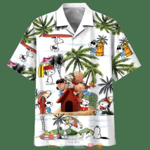 Snoopy And Charlie Brown Friends Summer White Hawaiian Shirt