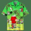 Snoopy And Charlie Brown Summer Beach Green Hawaiian Shirt