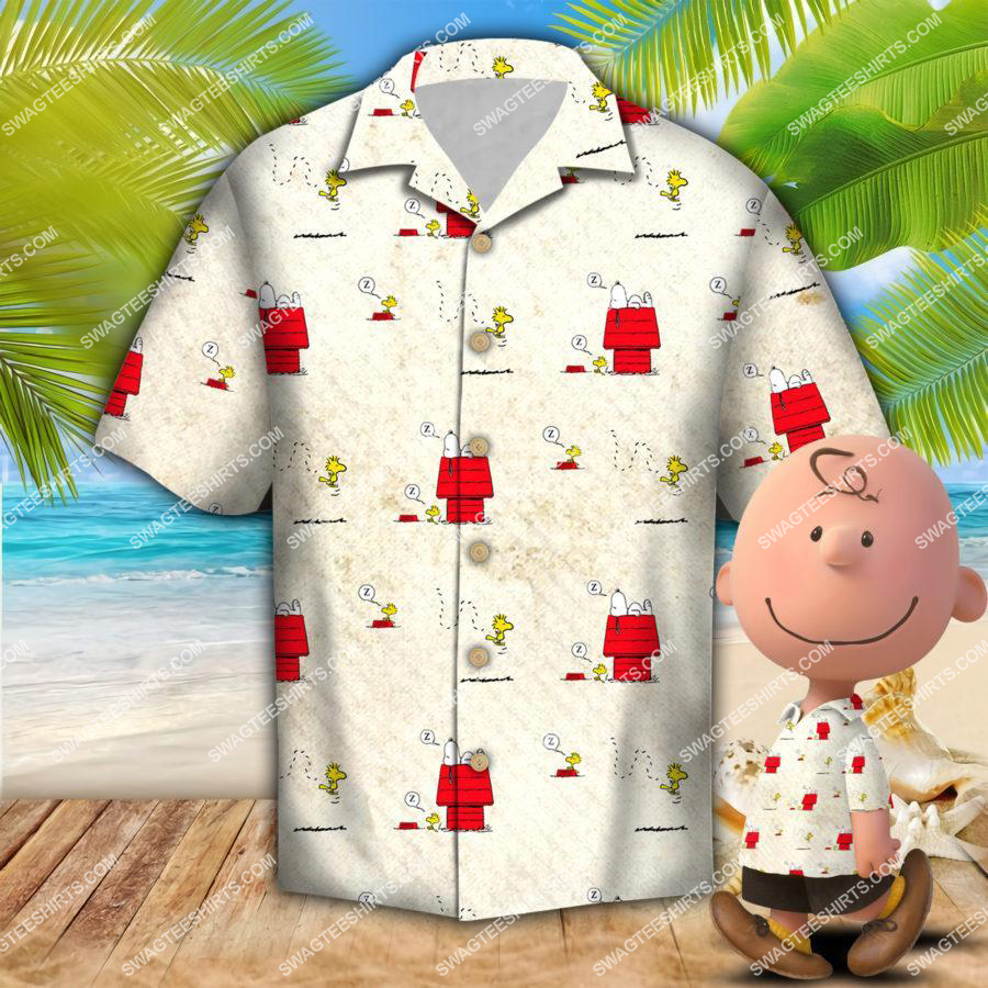Snoopy And Woodstock All Over Print Hawaiian Shirt Snoopy And Woodstock All Over Print Hawaiian Shirt