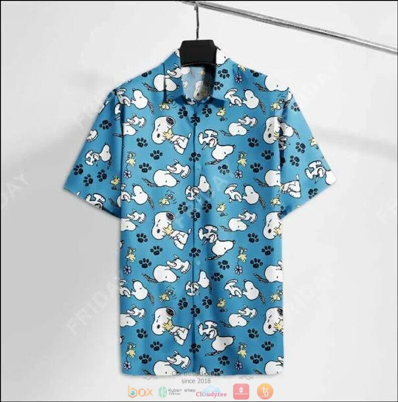 Snoopy Art Blue Hawaiian Shirt Snoopy Art Blue Hawaiian Shirt