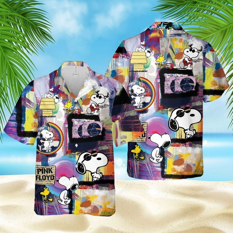 Snoopy Pink Floyd Legend Band Hawaiian Shirt Snoopy Pink Floyd Legend Band Hawaiian Shirt