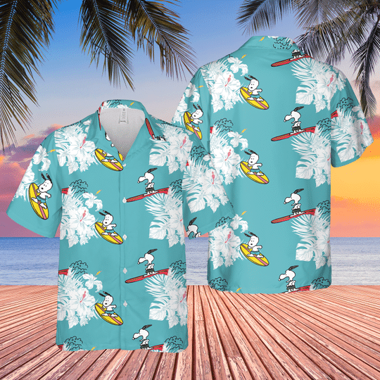 Snoopy Surfing Hawaiian Shirt- Limited Edition Snoopy Surfing Hawaiian Shirt- Limited Edition