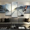 Snowboarding View - Nature 5 Panel Canvas Art Wall Decor