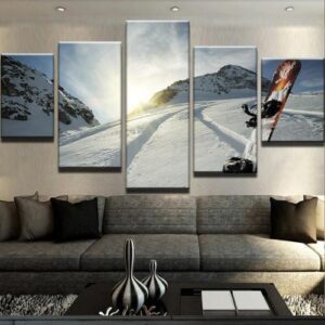 Snowboarding View - Nature 5 Panel Canvas Art Wall Decor