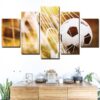 Soccer Ball And Net - Sport 5 Panel Canvas Art Wall Decor