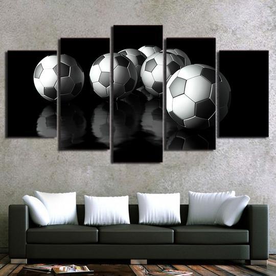Soccer Balls - Sport 5 Panel Canvas Art Wall Decor Soccer Balls - Sport 5 Panel Canvas Art Wall Decor