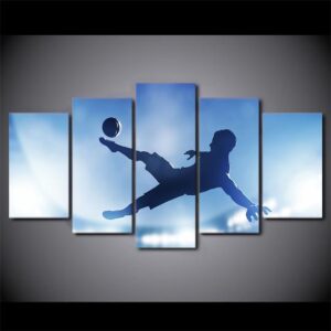 Soccer Bicycle Kick - Sport 5 Panel Canvas Art Wall Decor