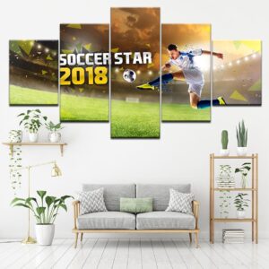 Soccer Star 2018 World Cup Legend - Sport 5 Panel Canvas Art Wall Decor