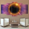 Solar Eclipse - Space Universe 5 Panel Canvas Art Wall Decor