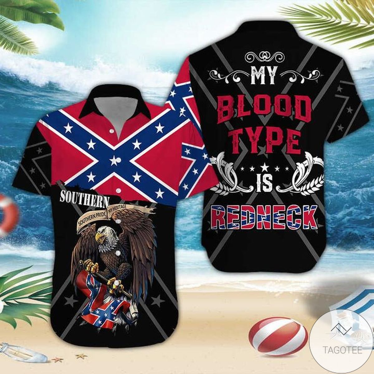 Southern Eagle My Blood Type Is Redneck Hawaiian Shirt Southern Eagle My Blood Type Is Redneck Hawaiian Shirt
