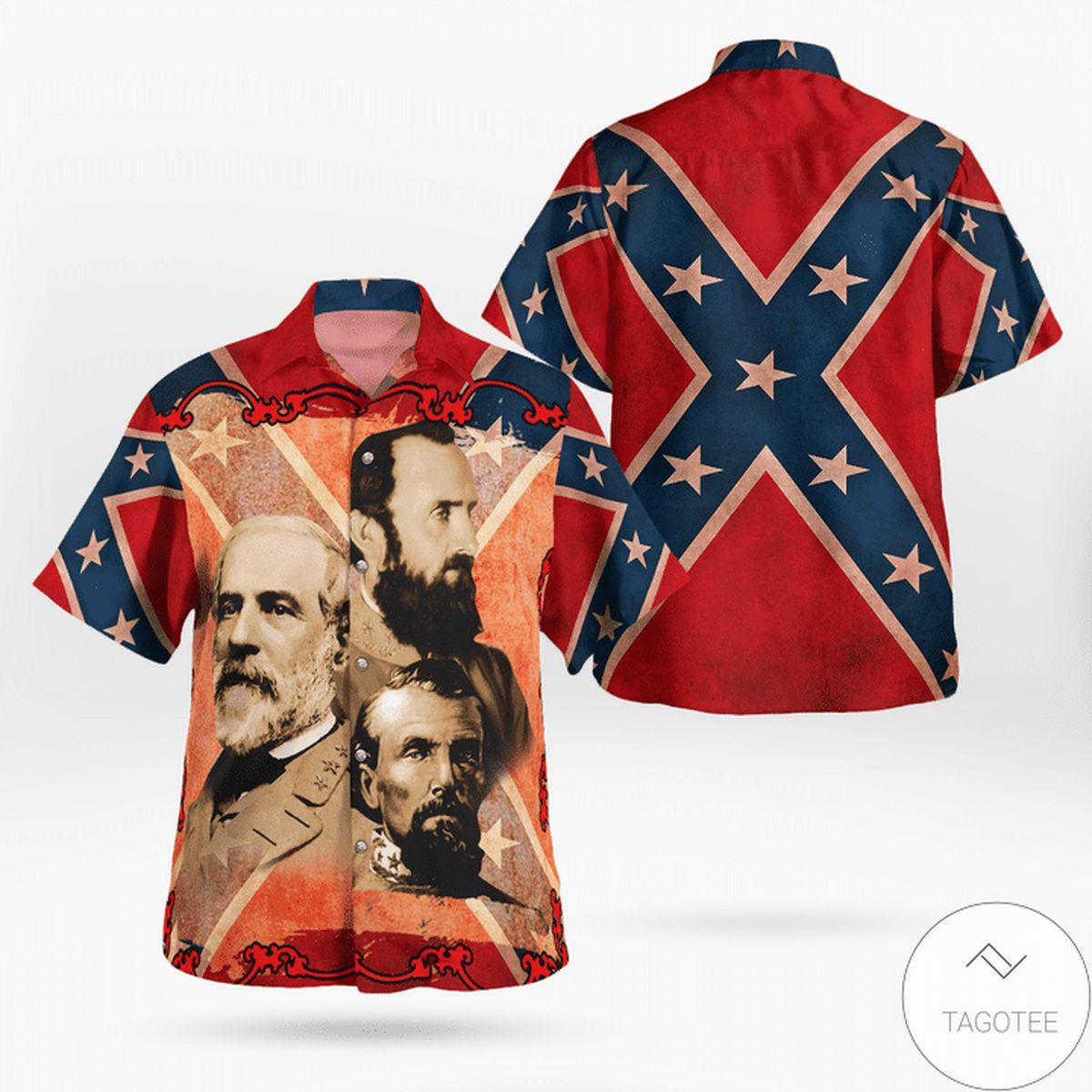 Southern Rebel Flag Ambroise Thomas J. E. B. Stuart Hawaiian Shirt Southern Rebel Flag Ambroise Thomas J. E. B. Stuart Hawaiian Shirt
